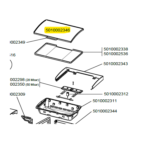 Couvercle 2 séries plancha L-LX-EX-EXB CAMPINGAZ 5010002346