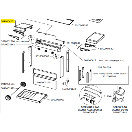 Etagère gauche ou droite grise foncée barbecue CAMPINGAZ 5010004251