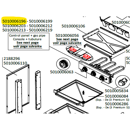 Console + tubulure 28Mb G1/2 sans électrode noire barbecue CAMPINGAZ 5010006196