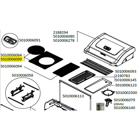 Grille cuisson fonte émaillée (cadre + cercle) brillante barbecue CAMPINGAZ 5010006099