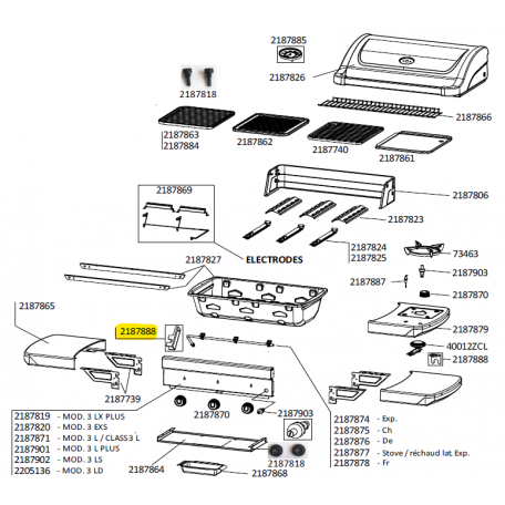 Supports tubulure et robinet réchaud latéral barbecue CAMPINGAZ 2187888