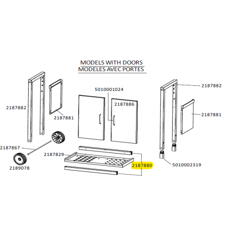 Barre horizontale inférieure (X2) barbecue CAMPINGAZ 2187880