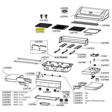 Grille cuisson fonte émaillée mate barbecue CAMPINGAZ 2187863