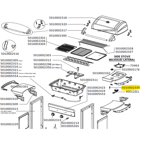 Electrode réchaud latéral barbecue CAMPINGAZ 5010002335