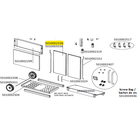 Porte droite ou gauche grise claire barbecue CAMPINGAZ 5010002330