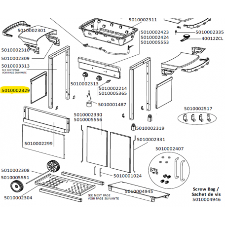 Tôle latérale 2 série barbecue CAMPINGAZ 5010002329