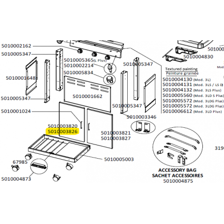 Porte gauche sans poignée grise foncée barbecue CAMPINGAZ 5010003826