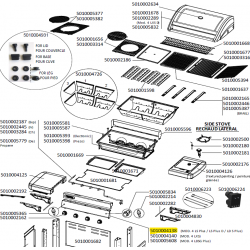 Consoles haut + bas texture grise foncée barbecue CAMPINGAZ 5010004138