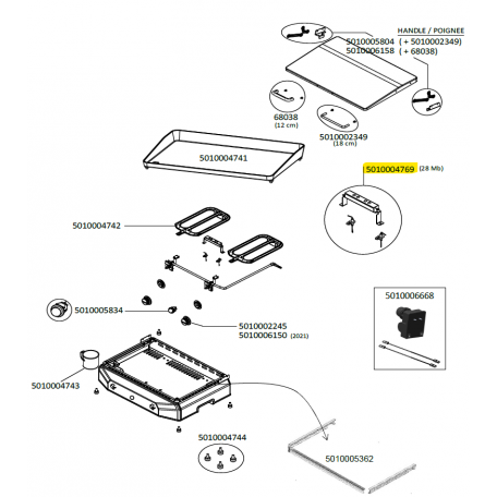 Electrodes + support 28mb plancha CAMPINGAZ 5010004769